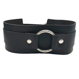 Punk Chain Goth Choker Wide Leather Necklace for Women