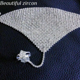 Vintage Rhinestone Women's Ring Bracelet Chain Crystal Bracelet Wedding Jewelry