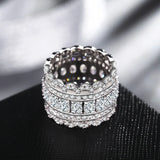 Women's Crystal Lace Hollow Engagement Ring