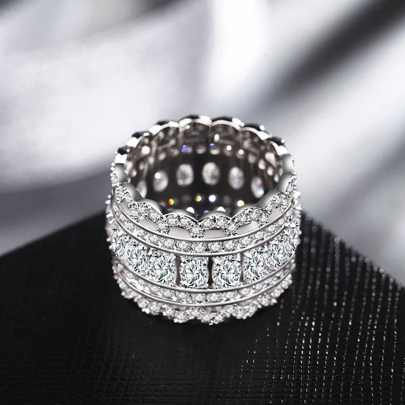 Women's Crystal Lace Hollow Engagement Ring