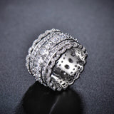 Women's Crystal Lace Hollow Engagement Ring