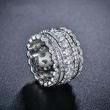Women's Crystal Lace Hollow Engagement Ring
