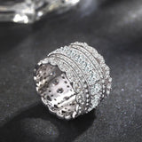 Women's Crystal Lace Hollow Engagement Ring