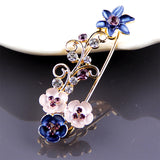 Colorful Rhinestone Flower Brooch Lapel Pin Wedding Jewelry Accessory
