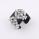 Exaggerated Rhinestone Pearl Mesh Bracelet Ladies Prom Catwalk Travel