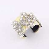 Exaggerated Rhinestone Pearl Mesh Bracelet Ladies Prom Catwalk Travel