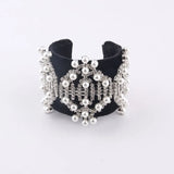 Exaggerated Rhinestone Pearl Mesh Bracelet Ladies Prom Catwalk Travel