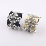 Exaggerated Rhinestone Pearl Mesh Bracelet Ladies Prom Catwalk Travel