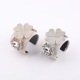Baroque Four-Leaf Flower Rhinestone Bracelet for Party