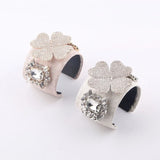 Baroque Four-Leaf Flower Rhinestone Bracelet for Party