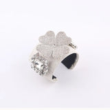 Baroque Four-Leaf Flower Rhinestone Bracelet for Party