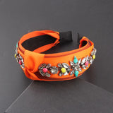 Baroque Rhinestone Silk Headband Street Travel Hair Accessories