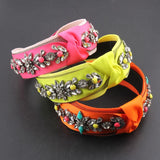 Baroque Rhinestone Silk Headband Street Travel Hair Accessories