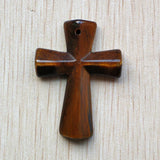 Tiger Eye Stone Cross Pendants for DIY Necklaces Jewelry Making 8pcs/lot