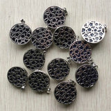 Sand Stone Moon Cat Metal Alloy Charms Pendants for Necklace Jewelry 12pcs