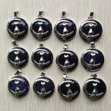 Sand Stone Moon Cat Metal Alloy Charms Pendants for Necklace Jewelry 12pcs