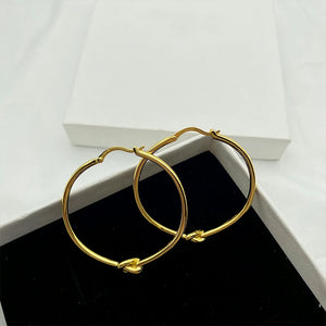 Yellow Large Circle Knot Earrings for Women