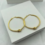 Yellow Large Circle Knot Earrings for Women