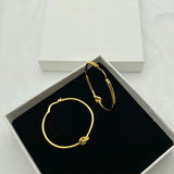 Yellow Large Circle Knot Earrings for Women