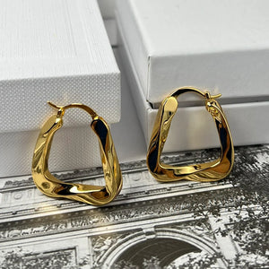 Twist Flower Earrings Square Earrings OL Bright Jewelry Girl Hot
