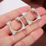 Square Rock Earrings for Men & Women