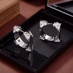 Square Rock Earrings for Men & Women