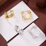Square Rock Earrings for Men & Women