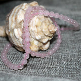 6mm Pink Jade Stone Chalcedony Round Beads Bracelet DIY Jewelry