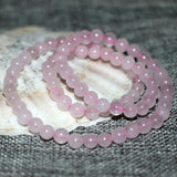 6mm Pink Jade Stone Chalcedony Round Beads Bracelet DIY Jewelry
