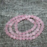 6mm Pink Jade Stone Chalcedony Round Beads Bracelet DIY Jewelry