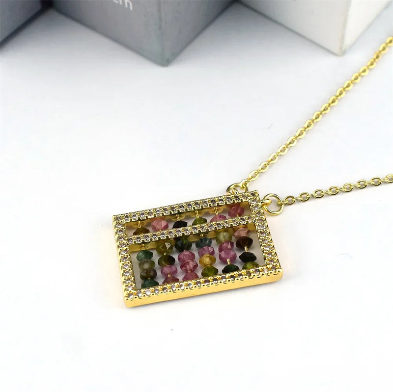 Crystal Abacus Pendant DIY Necklace for Men and Women