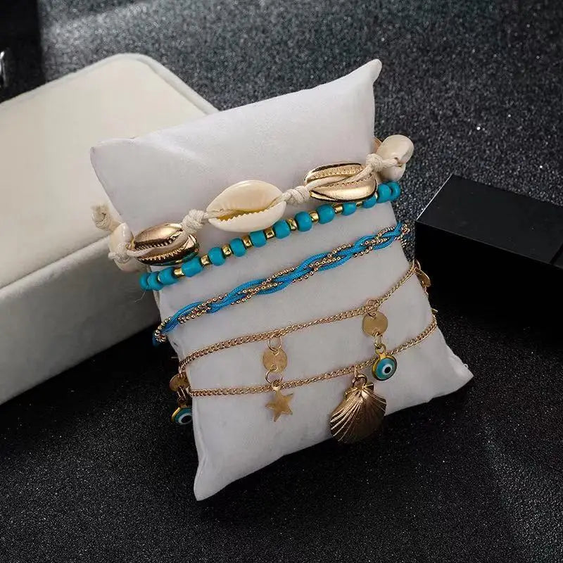 Heart Eyes Rice Beads Anklet Jewelry for Women