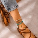 Heart Eyes Rice Beads Anklet Jewelry for Women