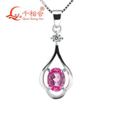 Flower Shape CZ Necklace for Women, Silver Chain