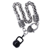 Enamel 3D Metal Kettle Bell Pendant Bracelet for Gym Fitness