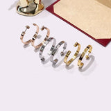 Geometric Cubic Zirconia Earrings Titanium Steel