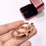 Geometric Cubic Zirconia Earrings Titanium Steel