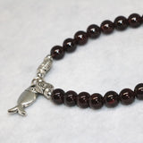 Natural Garnet Bracelet for Women 6mm Round Beads 7.5inch