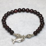 Natural Garnet Bracelet for Women 6mm Round Beads 7.5inch
