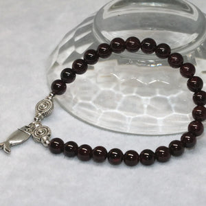 Natural Garnet Bracelet for Women 6mm Round Beads 7.5inch