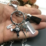 Retro Hairstyle Charm Tassel Keychain DIY Jewelry
