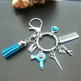 Retro Hairstyle Charm Tassel Keychain DIY Jewelry