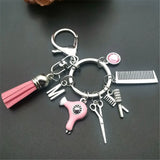 Retro Hairstyle Charm Tassel Keychain DIY Jewelry