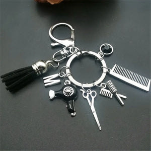 Retro Hairstyle Charm Tassel Keychain DIY Jewelry