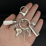 Retro Hairstyle Charm Tassel Keychain DIY Jewelry