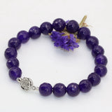 10mm Purple Chalcedony Jade Stone Beads Bracelet Jewelry Making