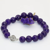10mm Purple Chalcedony Jade Stone Beads Bracelet Jewelry Making