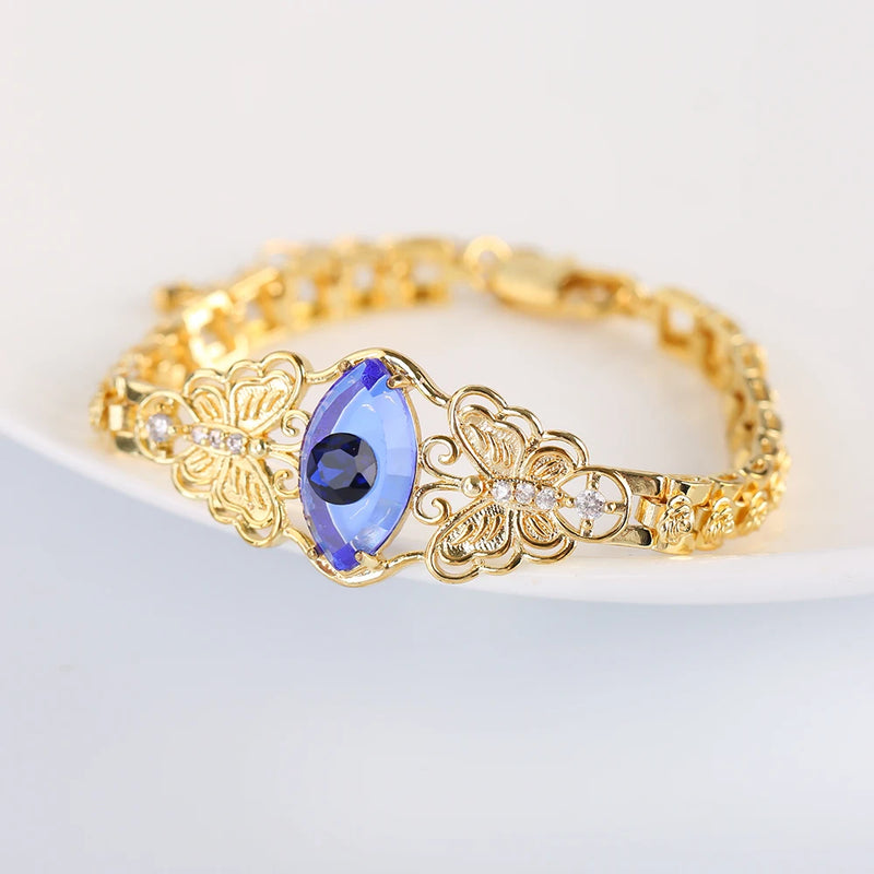 Gold-Plated Devil's Eye Bracelet - Unisex