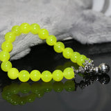 Natural Stone Lemon Jades Chalcedony Bracelet 8mm Round Beads 7.5inch