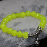 Natural Stone Lemon Jades Chalcedony Bracelet 8mm Round Beads 7.5inch